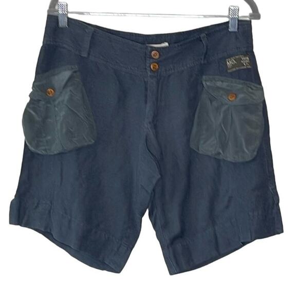 DIESEL LINEN CARGO SILK POCKETS WOMEN'S SHORTS SIZE 31 - Picture 1 of 8